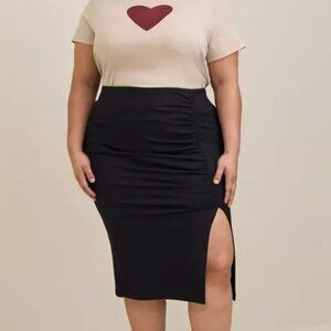 Torrid Midi Studio Luxe Ponte Cinched Pencil Skirt